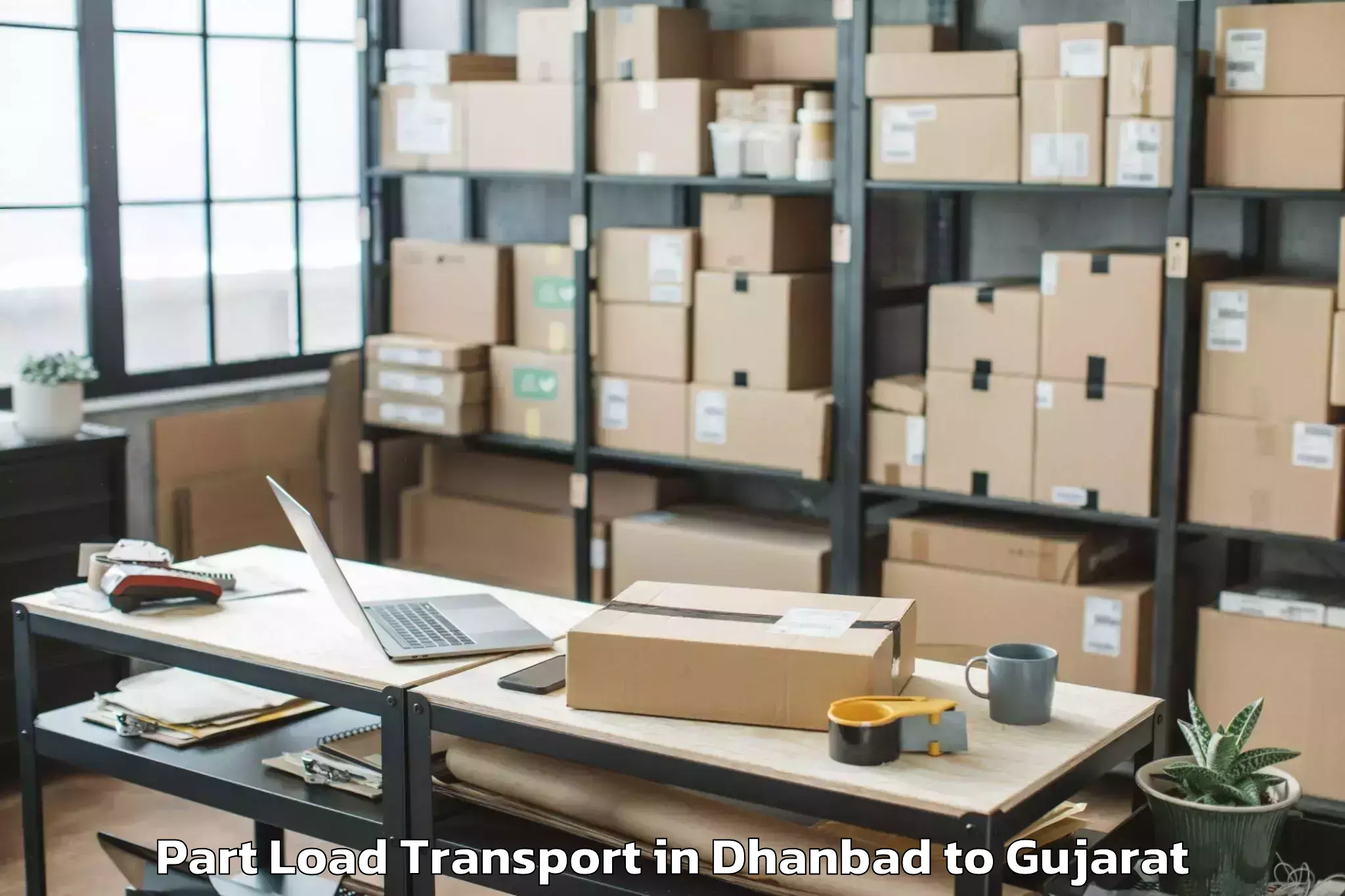 Book Dhanbad to Ganpat University Mehsana Part Load Transport